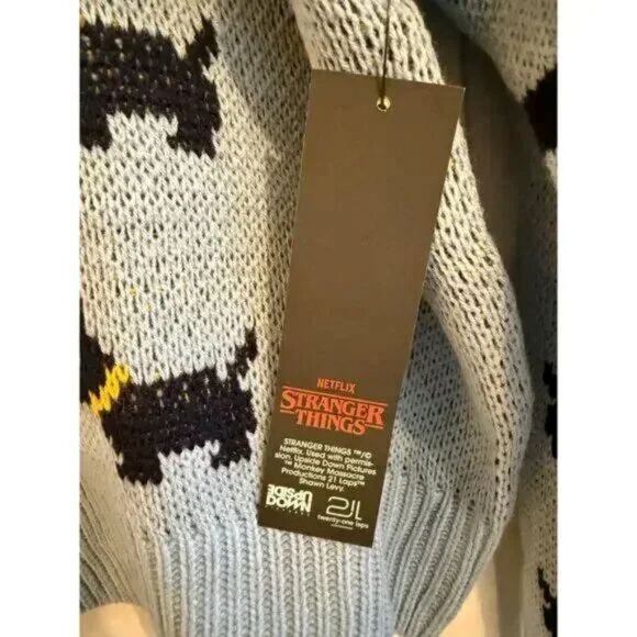 Stranger Things Scottie Dog Blue Sweater Large L - Picture 5 of 7